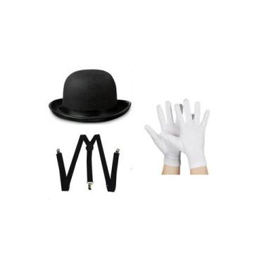 Imagem de Fantasia Mímico Adulto 3 Peças Halloween Carnaval Festas - MC PRESENTE