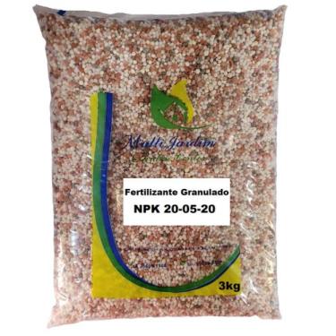 Imagem de 3kg NPK 20-05-20 Adubo Fertilizante Rosa do Deserto Coqueiro Gramados 