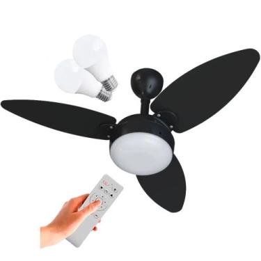 Imagem de Ventilador de Teto Inverter Ventisol Elluz Preto/Tabaco Bivolt, 2 Lâmp