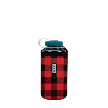 Imagem de Sok It BotlSok Capa de neoprene isolada para garrafa de água (Buffalo Check, serve para 947 ml Nalgene)
