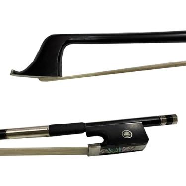 Imagem de yinfeel Arco de violoncelo preto de fibra de carbono branco 4/4 para adulto tamanho completo