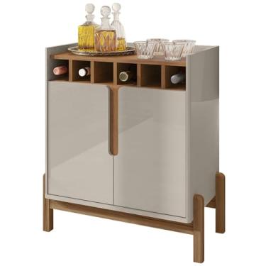 Imagem de Barzinho Com 2 Portas e Adega Para Sala de Jantar 50522 Off White Cedro DCASA