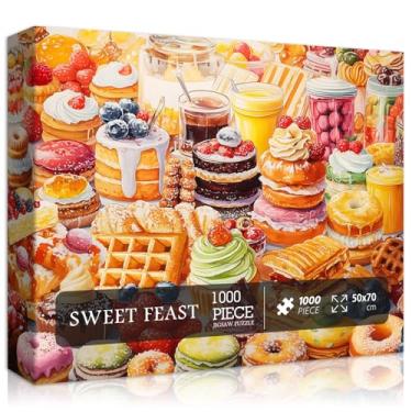 Imagem de PICKFORU Food Puzzles for Adults, 1000 Pieces, Chocolate Sweet Candy Cake Donut Puzzle, Colorful Cupcakes, Challenging Difficult Hard Jigsaw Puzzle