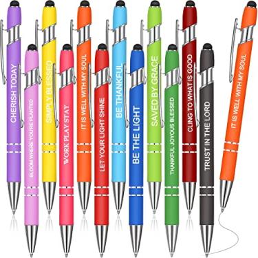 Imagem de Zonon 12 canetas inspiradoras, canetas esferográficas motivacionais a granel com ponta de caneta, presentes de formatura inspiradores para professores, colegas de trabalho, material de escritório