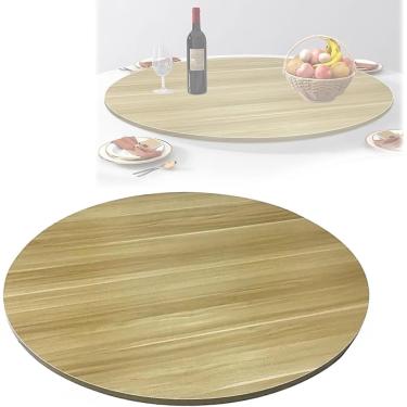Imagem de Mesa giratória grande Lazy Susan de 40 polegadas para tampo de mesa, bandeja de servir giratória de madeira com base silenciosa, prato de servir mesa de jantar redonda para jantares em famíl
