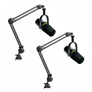 Imagem de Kit 2 Microfones com Suporte Mesa Articulado Shure Mv7k