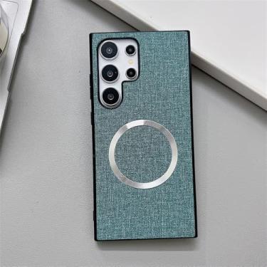 Imagem de Capa magnética para celular Samsung Note 20 S24 S23 Plus FE S21 S22 Ultra A55 A35 A25 A15 Capa de carregamento sem fio, verde, para Galaxy A55