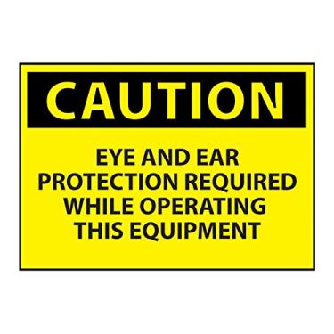 Imagem de Gilson C481AB Placa de cuidado necessária para proteção ocular e orelha, alumínio, 25,4 cm x 35,5 cm