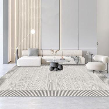 Imagem de Tapete minimalista estilo creme cinza sala de estar moderno tapetes decorativos fáceis de limpar quarto cabeceira tapete resistente ao desgaste, YHT028,2,D,120x160cm