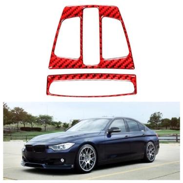 Imagem de IKUESM Compatível com BMW Série 3 GT F30 F34 2013-2018 Acessórios Interior de fibra de carbono do teto do carro Luz de leitura do painel de acabamento Adesivos de cobertura da moldura(RED)