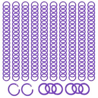 Imagem de PATIKIL Anéis de fichário de folhas soltas de 2,8 cm, 210 peças, anéis de plástico para chaveiros de papel, cartão de índice, cartão flash, livro faça você mesmo, álbum de recortes, caderno de fotos,