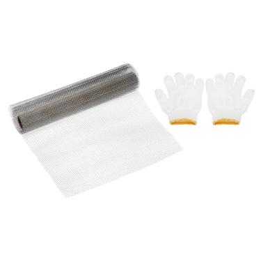 Imagem de PATIKIL Malha de arame de 101 cm C x 25 cm L, tela de filtro de ventilação de ar de aço inoxidável 304 de malha 10 com luvas para janela de segurança tampa de ventilação filtragem cerca de animais