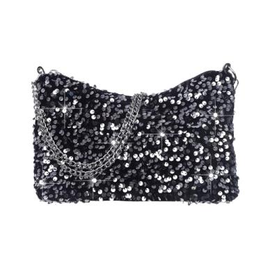 Imagem de Octwine Shinny Bolsa de Lantejoula Bolsa Balde Bolsa Bolsa de Ombro Rosa Bolsa de Festa de Formatura Bolsa Transversal para Mulheres, Prata