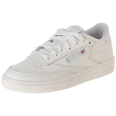 Imagem de Reebok Tênis feminino Club C 85 Classic com cadarço, Giz/giz/sálvia clara, 40