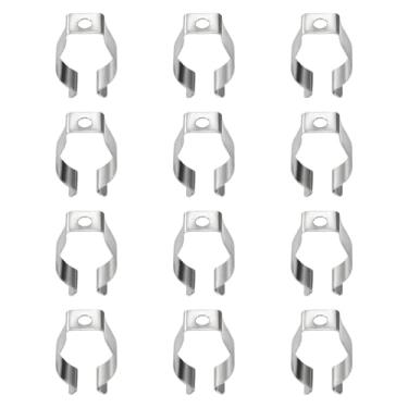 Imagem de Bothyi 12Pcs Clips Holder Bracket, Parafuso Tubo Grampos, Suporte Lâmpada Fluorescente Tubo Suporte para Montagem de Faixa de Luz, Sem Envoltório para Os Pés