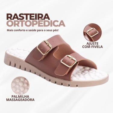 Imagem de Sandália ortopédica feminina rasteirinha chinelo massageador tamanho 3