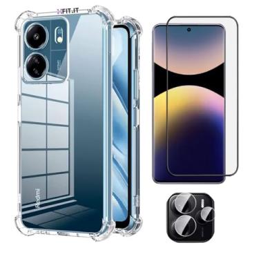 Imagem de CORONITAS Capa Anti Impactos para Xiaomi Redmi Note 14, Película 5D, Película de Câmera, Capinha Transparente com Proteção Câmera