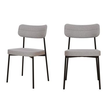 Imagem de Kit com 2 Cadeiras para Sala de Jantar Mona Yescasa Cinza Claro Corriente