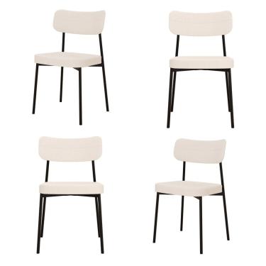 Imagem de Kit com 4 Cadeiras para Sala de Jantar Mona Yescasa Palha Corriente