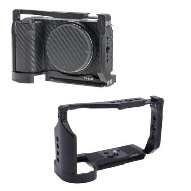 Imagem de Gaiola de câmera preta para a câmera ZV E10IISuporte para estabilizador RS2 RS3 RS4, Liga de alumínio, para placa QR tipo Arca, furos de parafuso de 1/4 pol. e 3/8 pol.