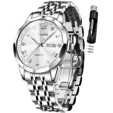 Imagem de Relógio de Pulso Masculino OLEVS - Quartzo Analógico com Aço Inoxidáve