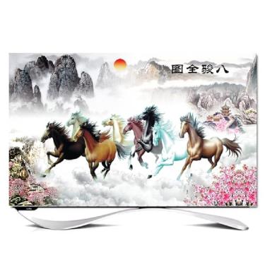 Imagem de Capa de TV com pintura a tinta, capa protetora contra poeira de 32 a 85 polegadas, proteção universal à prova de poeira, capa protetora de tela LCD LED para interior novo capô de televisão tipo 02||65