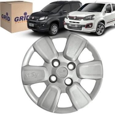 Imagem de Calota Aro Grid 14 Fiat Uno Way 14 Cubo Baixo Fixacao Parafuso 156Cbptau.