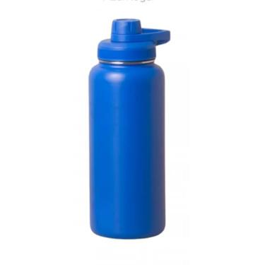 Imagem de Garrafa Térmica de Aço Inox, 950ml, Tampa Rosqueável com Alça, Vacuum (Azul Royal)
