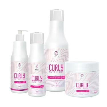 Imagem de Kit Creme para Pentear Cachos 1L + Shampoo 500ml + Máscara 500g + Gele