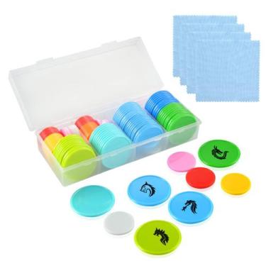Imagem de Conjunto de tokens de jogo Dry Erase Tokens com caixa de armazenamento