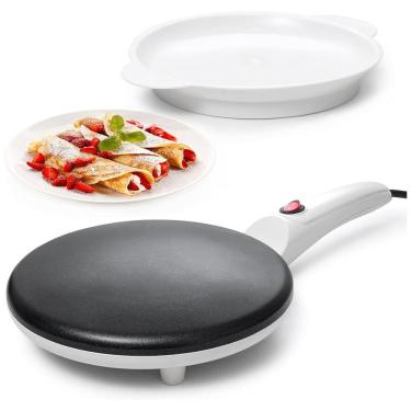 Imagem de Moss Stone Máquina de Crepe Elétrica antiaderente de Aço inoxidável, 800W, 110V, Branca