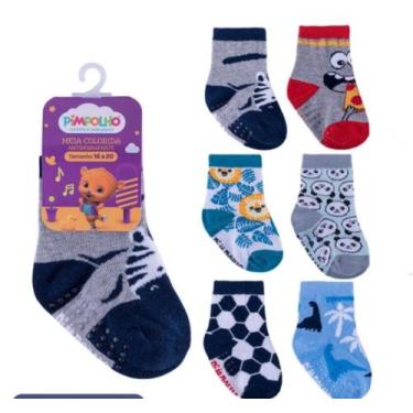 Imagem de Kit 12 Pares Meia Criança Infantil Bebe - Baby , Cor lisa, 4a6 anos