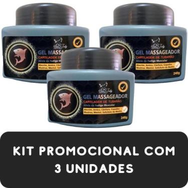 Imagem de Gel Massageador San Jully Cartilagem de Tubarão Pote 240g Kit Promocio