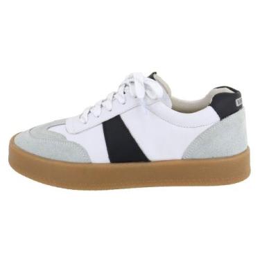 Imagem de Tenis Casual Feminino Recortes Inspiração Blogueira Detalhe Camurça Ca