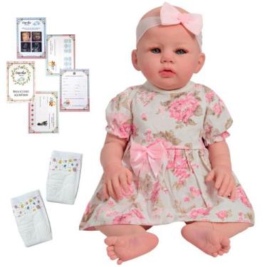 Imagem de Bebê Tipo Reborn Menina Recém Nascida Corpo 100% Vinil - Cegonha Rebor