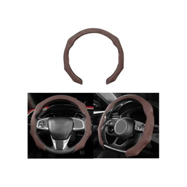 Imagem de Mandark Capa de volante de carro, protetor de volante de veículo esportivo de camurça com encaixe de 38 cm, acessórios de decoração de interiores automotivos confortáveis e antiderrapantes, universal