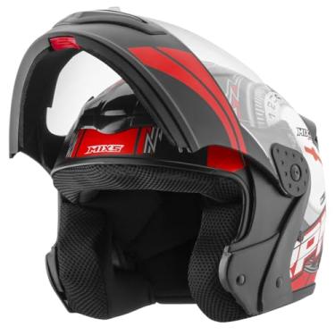 Imagem de Capacete Moto Mixs Gladiator RPM Articulado Escamoteável Robocop Fosco Vermelho 58