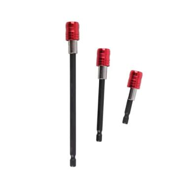 Imagem de Barra de Extensão do Suporte de Bits Suporte de Bit Magnético 3pcs Chave de Fenda Elétrica Bits (Três grupos vermelhos)