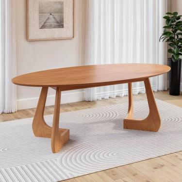 Imagem de Mesa De Jantar Oval 6 Lugares 210x110cm Paineira Cabecasa Mad