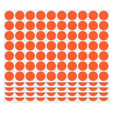 Imagem de PARLAIM Etiquetas adesivas de círculo de codificação de 9,5 cm, pacote com 1050 etiquetas redondas de pontos de código de cores para marcação de escritório em casa, organização (laranja neon)