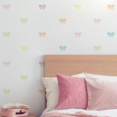 Imagem de Adesivo de Parede de Laços Coloridos Aquarela 56un Cobre 4m²