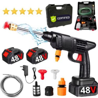 Imagem de Lavadora Lava Jato Portátil Alta Pressão Recarregavel Kit 2 Baterias 4