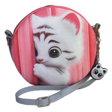 Imagem de Bolsa Infantil Menina Criança Gatinho Redonda Magicc MI-227