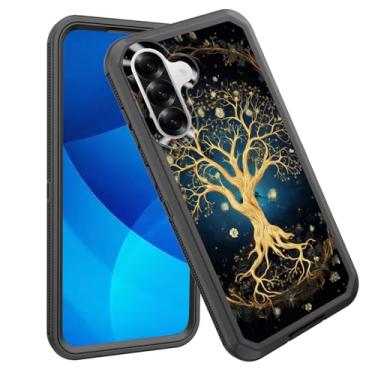 Imagem de GFEWYTJYJ Capa para Galaxy A56 5G, proteção total de 3 camadas à prova de choque, resistente, resistente, de alto impacto, capa rígida para Samsung Galaxy A56 5G 6,7 polegadas 2025, árvore da vida