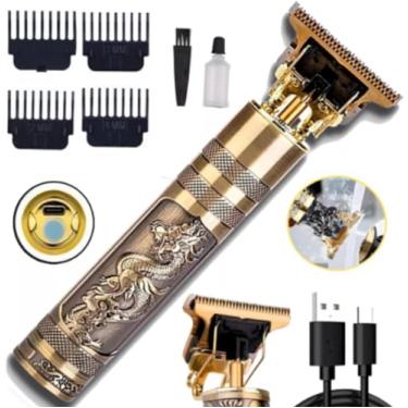 Imagem de Máquina de Cortar Cabelo Dragão Sem Fio Recarregável – Acabamento Preciso para Barba e Pezinho – 4 Pentes, Óleo e Escovinha Inclusos
