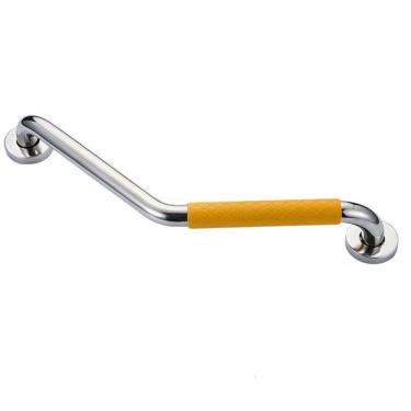 Imagem de Barra Apoio Angular 25X25cm Aço Inox Borracha Antiderrapante Gestante Criança PCD Idoso