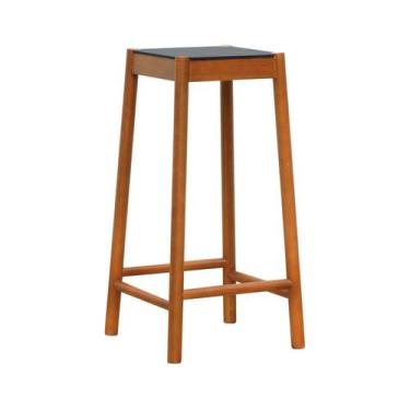 Imagem de Banco Alto Amber Madeira Maciça Assento Mdf Bp - Decorise