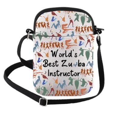 Imagem de FEELMEM Zumba Teacher Gift Zumba Instructor Gift World's Best Zumba Instructor Crossbody Bag Zumba Dance Teacher Gift, Bege, One Size