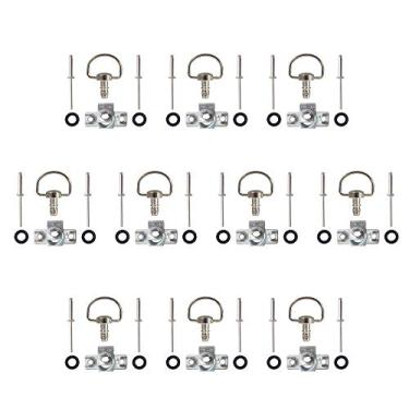 Imagem de MOTO4U Fixadores de corrida de motocicleta com liberação rápida D-Ring 1/4 de volta para carenagem tipo B 14 mm (pacote com 10) prata