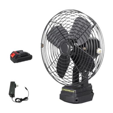 Imagem de FLCPJGV Ventilador de acampamento recarregável com rotação de 360° e 2 velocidades, ventilador portátil sem fio para, pátio, quarto, barraca, 5 Seções